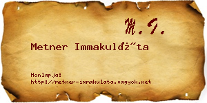 Metner Immakuláta névjegykártya
